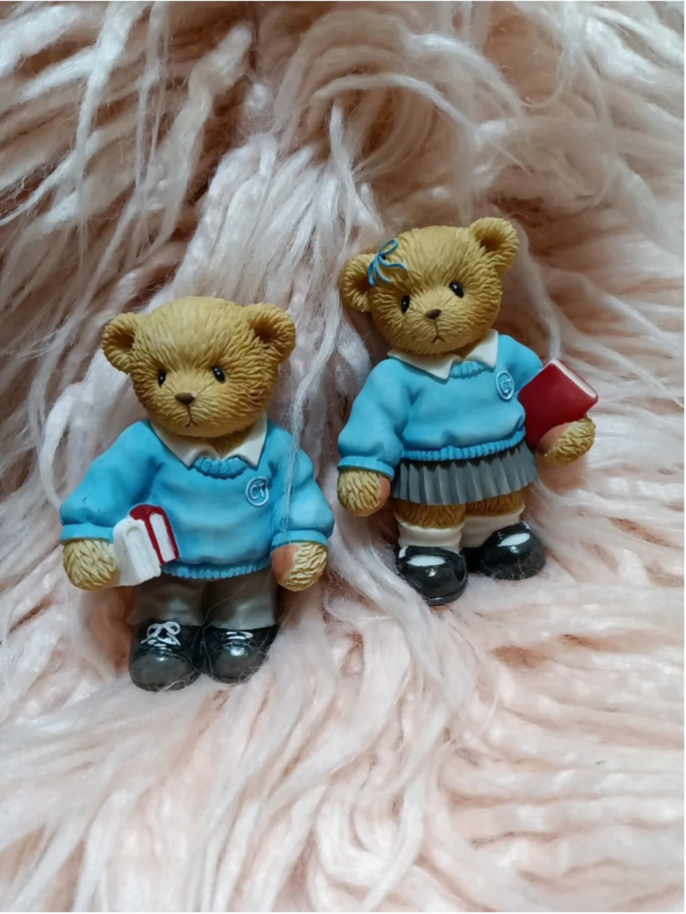 Cherished Teddies School Boy & Girl Learn All There Is To Learn 2003 Rare Set